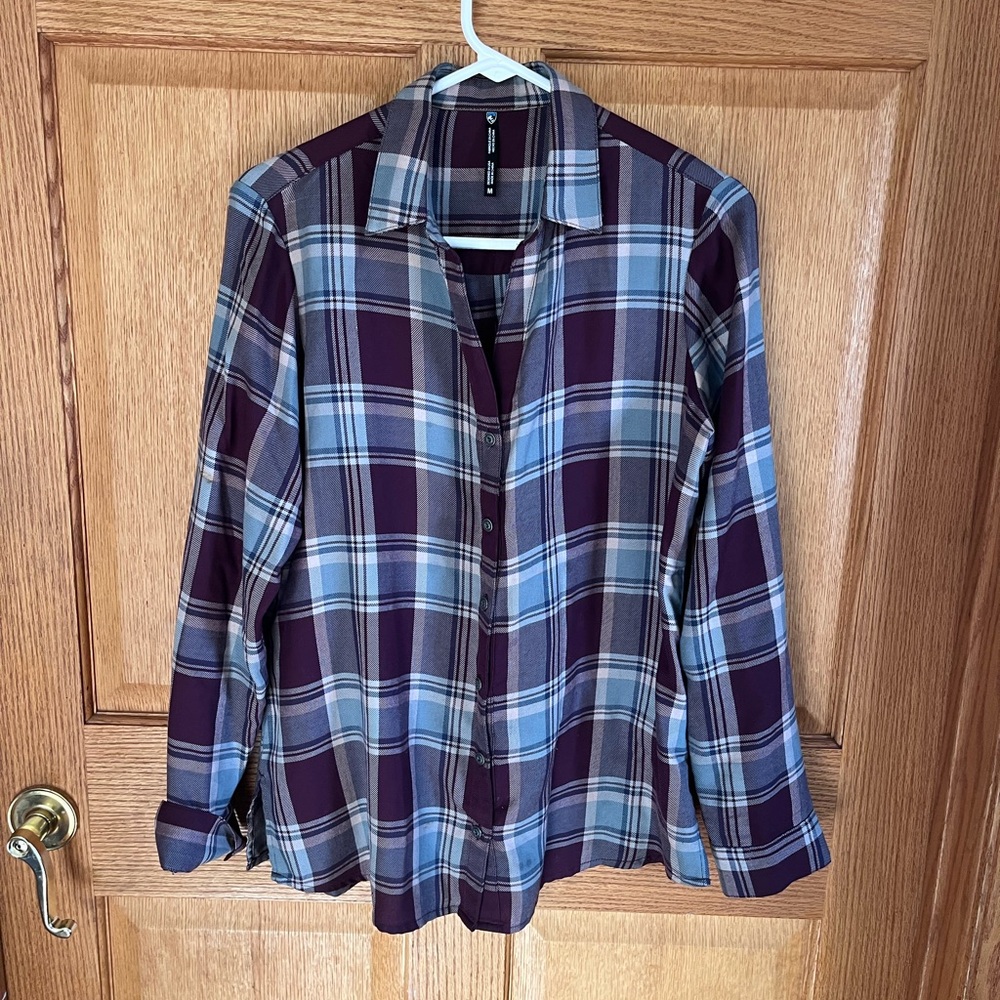 Kuhl Plaid Button-Up Shirt - Purple & Blue